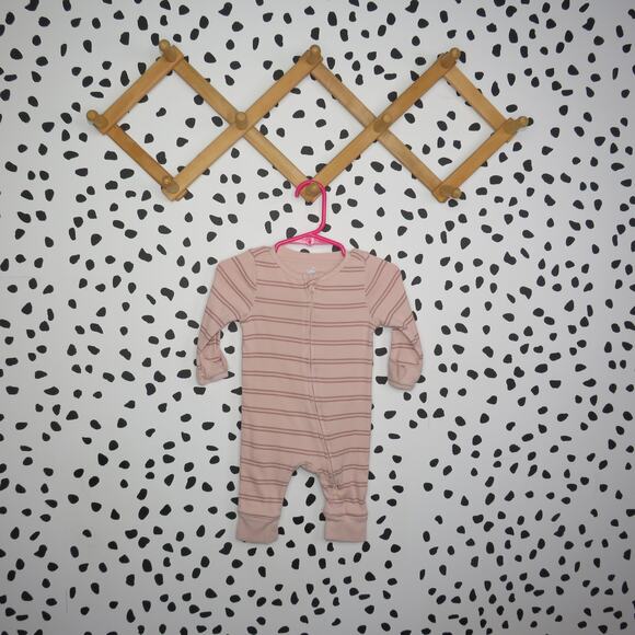 Cloud Island Pink Mauve Striped Long Sleeve Baby Pajamas - Picture 1 of 6